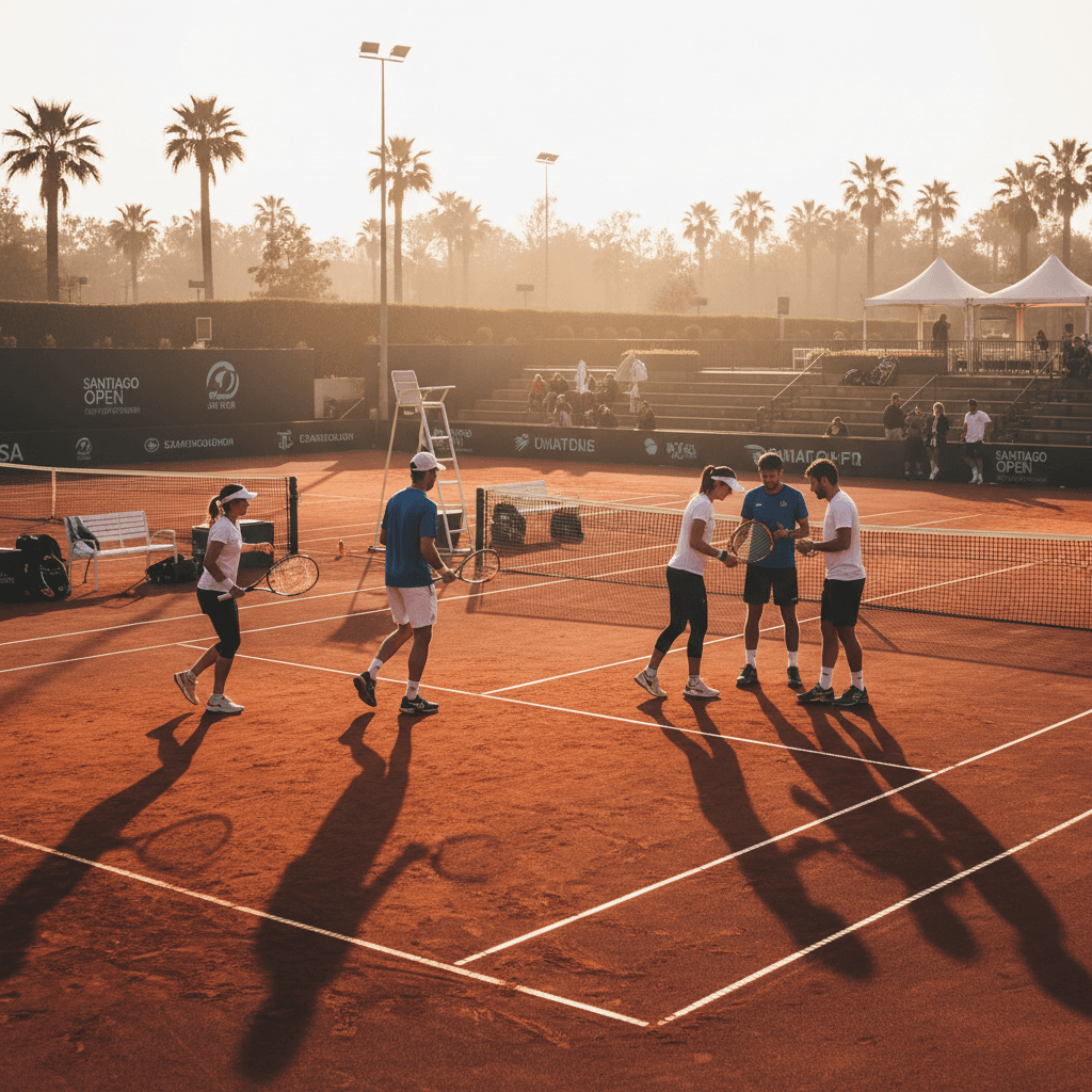 Tennis players enjoying various activities on cdrailafquen courts